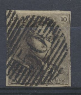 N° 1 10c. Bruin, Zeer Goed Gerand En Zeer Mooie Centrale Afst. P.50-Gosselies, Zm (OBP €90 + COBA €20) - 1849 Schulterklappen