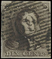 N° 1 10c. Bruin, Zeer Goed Gerand En Zeer Mooie Centrale Afst. P.69-Lens, Zm (OBP €90 + COBA €100) - 1849 Hombreras