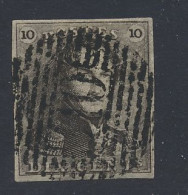 N° 1 10c. Bruin, Goed Gerand En Mooie Centrale Afst. P.110-Spa, Zm (OBP €90 + COBA €50) - 1849 Schulterklappen