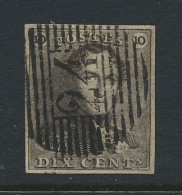 N° 1 10c. Bruin, Goed Gerand En Zeer Mooie, Centrale, Ogenvrije Afst. P.214-Bruxelles, Zm (OBP €90) - 1849 Mostrine