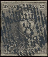 N° 1 10c. Bruin, Goed Gerand En Mooie Centrale, Ogenvrije Distributiestempel D.18-Ghistelles, Zm (OBP €90 + COBA €150) - 1849 Schulterklappen