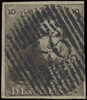 N° 1d 10c. Sepiabruin, Zeer Goed Gerand, Prachtige Centrale Distributiestempel D.56-Walcourt, Pracht Ex., Zm (OBP €100 + - 1849 Epaulettes