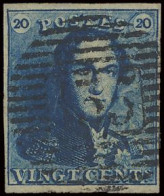 N° 2e 20c. Groenblauw, Pracht Tint, Zeer Goed Gerand, Zeer Mooie Centrale Ogenvrije Afst. P.135-Zelzaete, Pracht Ex., Zm - 1849 Hombreras