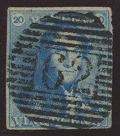 N° 2 20c. Blauw, Goed Gerand En Zeer Mooie Centrale, Ogenvrije Afst. P.62-Huy, Zm (OBP €60 + COBA €15) - 1849 Mostrine