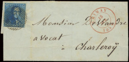 1850 N° 2A 20c. Blauw, Zeer Goed Gerad En Prachtige Centrale Afst. P.27-Chimay Op Zeer Mooie Brief Van Chimay Naar Charl - 1849 Mostrine