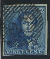 N° 2A 20c. Blauw, Zeer Goed Gerand En Mooie Centrale; Ogenvrije Afst. P.24-Bruxelles, Zm (OBP €60) - 1849 Mostrine