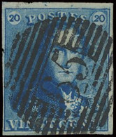 N° 2A 20c. Blauw, Goed Gerand, Zeer Mooie Centrale, Ogenvrije Afst. P.65-Jemappes, Zm (OBP €60 + COBA €15) - 1849 Epaulettes