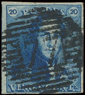 N° 2A 20c. Blauw, Donkere Tint, Zeer Goed Gerand En Prachtige Centrale Afstempeling P.77-Maaseik, Prachtig, Zm (OBP €60 - 1849 Mostrine