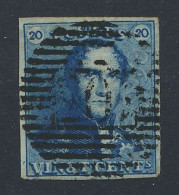 N° 2A 20c. Blauw, Zeer Goed Gerand En Lichte, Maar Moeilijk Leesbare Afst. P.103-St.-Ghislain, Zm (OBP €60 + COBA €20) - 1849 Mostrine