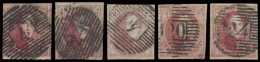 N° 5 (5x) 40c. Karmijn, Alle Met 4 Marges, Zm (OBP €2.875) - 1849-1850 Medaillen (3/5)