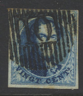 N° 7 '20c Blauw' Mooi Gerand, Afst. D.10 Fraiture, Zm (Coba € 75) - 1851-1857 Medaglioni (6/8)