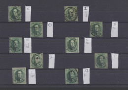 N° 9 1c. Groen (10x), Alle Mooi Gerand En Geplaat, Verschillende Prachtig, Zm (OBP €1.400) - 1957