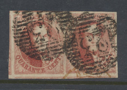 N° 12 40c. Vermiljoen In Paar Met Geburen (rechts En Boven Zeer Nipte Buur), P.23-Brugge, Zm (OBP €200 + COBA €10) - 1957