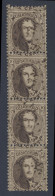 N° 14A 10c. Bruin Met Tanding 12 1/2, Verticale Strip Van 4, Met Keurmerk Brun, Zm (OBP €50) - 1863-1864 Medaglioni (13/16)