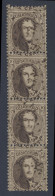 N° 14A 10c. Bruin Met Tanding 12 1/2, Verticale Strip Van 4, Met Keurmerk Brun, Zm (OBP €50) - 1863-1864 Medallions (13/16)