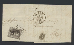 N° 14B 10c. Bruin, PD, Op Brief Binnenlands Port, Zeldzaam, Bruges Naar Bruges, Zm - 1863-1864 Medallones (13/16)