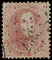 N° 16 40c. Karmijnroze, Tanding 12 1/2 En Zeer Mooie Puntstempel PT. 327-St.Leger, Zm (OBP €40 + COBA €100) - 1863-1864 Medaillen (13/16)