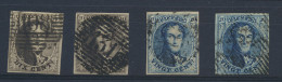 N° 3 (2x) + 4 (2x) 10c. Bruin, 2 Ex. Met Betere Perceptiestempels P.108-Soignies En P.131-Wervieq En Beide Zeer Mooi, 20 - 1849-1865 Medallions (Other)