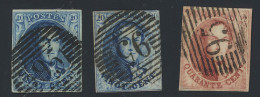 N° 7 + 11A + 12A Met Zeer Mooie Stempel P.95-Perwez, N° 7 En 12A Zeer Goed Gerand, N° 11A Tegen Gesneden, Zm/m (OBP €151 - 1849-1865 Medallones (Otros)