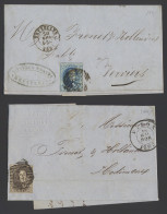 1859/1863 Samenstelling 45 Brieven, Zegels En Stempels In Gemengde Kwaliteit, Ongetande Médaillons, M/ntz - 1849-1865 Médaillons (Autres)