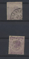 N° 21 + 21A 1fr. Violet Met Tanding 14 X 14,5 + 1fr. Violet Met Tanding 15, Zm (OBP €285) - 1865-1866 Profil Gauche