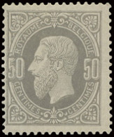 ** N° 35A '5 Cent. Grijs, Tanding 15' Wat Gebruinde Gom, Miniem Vlekje Op Gomzijde Bovenaan, Zm/m (OBP € 900) - 1869-1883 Leopold II