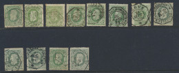 N° 30 '10c Groen' (12x) Restant Van Lot 8-hoekstempels, M. - 1869-1883 Leopoldo II