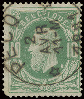 N° 30 '10c Donkergroen' Relaisafst. Pecq, Prachtige Afstempeling (Coba € +80) - 1869-1883 Leopold II