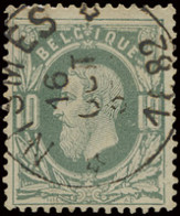 N° 30 '10c Donkergroen' Relaisafst. Nismes, Prachtige Afstempeling (Coba € +50) - 1869-1883 Leopold II.