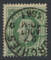 N° 30 '10c Donkergroen' Mooie Relaisafst. Forchies, Zm (Coba € 50) - 1869-1883 Leopold II