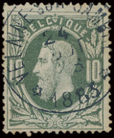 N° 30 '10c Donkergroen' Centrale Relaisafst. Velaine-sur-Sambre, Zm (Coba € +80) - 1869-1883 Leopoldo II
