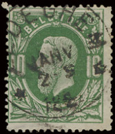N° 30 '10c Donkergroen' Prachtige Centrale Relaisafst. Ledeghem, Zm (Coba € +80) - 1869-1883 Leopoldo II