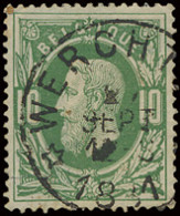 N° 30 '10c Donkergroen' Zeer Mooie Centrale Relaisafst. Werchter, Zm (Coba € 100) - 1869-1883 Leopoldo II