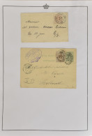 MIX N° 26/30 Gespecialiseerde Studie- En Stempelverzameling  In Klasseur, Met Ca. 420 Losse Zegels En 46 Poststukken, Mo - 1869-1883 Leopold II