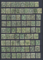N° 30 '10c Donkergroen'(116x), Stempelstudie Met Relais, Naam, Ambulant En Postbusstempels, Zm/m/ntz. - 1869-1883 Leopold II