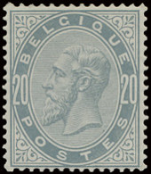 ** N° 39 20c. Parelgrijs, Zeer Mooie Centrage, Licht Vergeelde Gom, Zm/m (OBP €1.200) - 1883 Leopoldo II