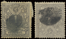N° 43 '1 Cent. Grijs' (2x) Met 'fingerprint' Zm. - 1869-1888 Lying Lion