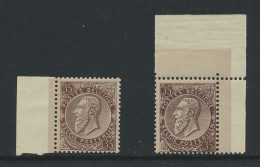 ** N° 49 En 49a 'in De 2 Kleuren', 1x Met Bladboord En 1x Met Bladhoek, Zm (OBP € 155) - 1884-1891 Leopold II