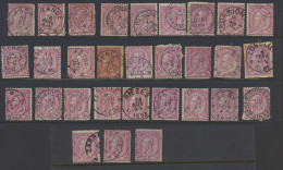 N° 46 '10c Roze Op Blauw' (30x) Met Relaisstempels, In Wisselende Kwaliteit , M/ntz (Coba € +200) - 1884-1891 Léopold II