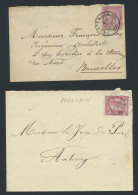 N° 46 Samenstelling 77 Poststukken Waarbij Betere Stempels W.o. Cartenbergh, Hollain, Esemael, Lincent, Rosoux-Goyer, Zm - 1884-1891 Léopold II