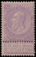 ** N° 66 2fr. Paars Op Roze, Zm (OBP €265) - 1893-1900 Barbas Cortas