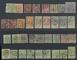 Kleine Samenstelling (35 Zegels) N° 45, 53/62, 74/75 En 81, , 'Bruxelles Journaux' Afstempelingen En 2x 'Bruxelles Nieuw - 1893-1900 Thin Beard