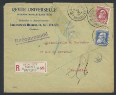 1911 N° 74 En 76 Brussel 30 - Bruxelles 30 Op 10.II.1911 (agentschap) Op Aangetekende Brief, T.s., M - 1905 Barba Grossa