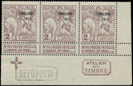 ** N° 100/07 'Volledige Reeks' (stroken Van 3) Met Depot En Atelier Du Timbre, Met Fotocertificaat, Zm (OBP € 930) - 1910-1911 Caritas