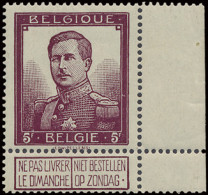 ** N° 122 '5 Fr Wijnrood' Zm (OBP € 255) - 1912 Pellens