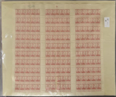 ** N° 123 '10c Rood' (300x), 2x 3 Panelen Met Randinscriptie, Hier En Daar Gelost Op Tanding. - 1912 Pellens