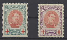 ** N° 132A En 134A Beide In Zeldzame Tanding, Zm (OBP 400) - 1914-1915 Red Cross