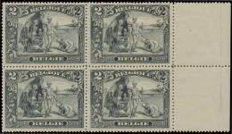 ** N° 146 Aa '2 Fr Zwartgrijs, Tanding 15' (Blok Van 4), W.o. 1zegel Met Gomonderbreking (m), Met Bladboord Rechts, Alle - 1915-1920 Albert I