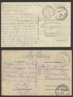 1914 Twee Postkaarten In Militair Portvrijdom Verstuurd Uit Dendermonde-Termonde (uit De Militaire Ambulance Daar) Op 19 - Esercito Belga