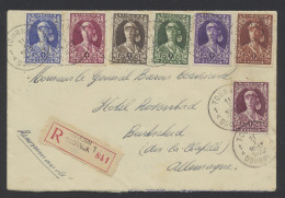1932 N° 326/32 Volledige Reeks Op Aangetekende Filatelistische Brief Van Doornik 1932 Naar Aachen, Zm - Otros & Sin Clasificación